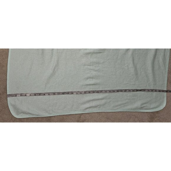Bambini Solid Mint Green Waffle Knit 100% Cotton Thermal Blanket 28" x 38" - Picture 6 of 7